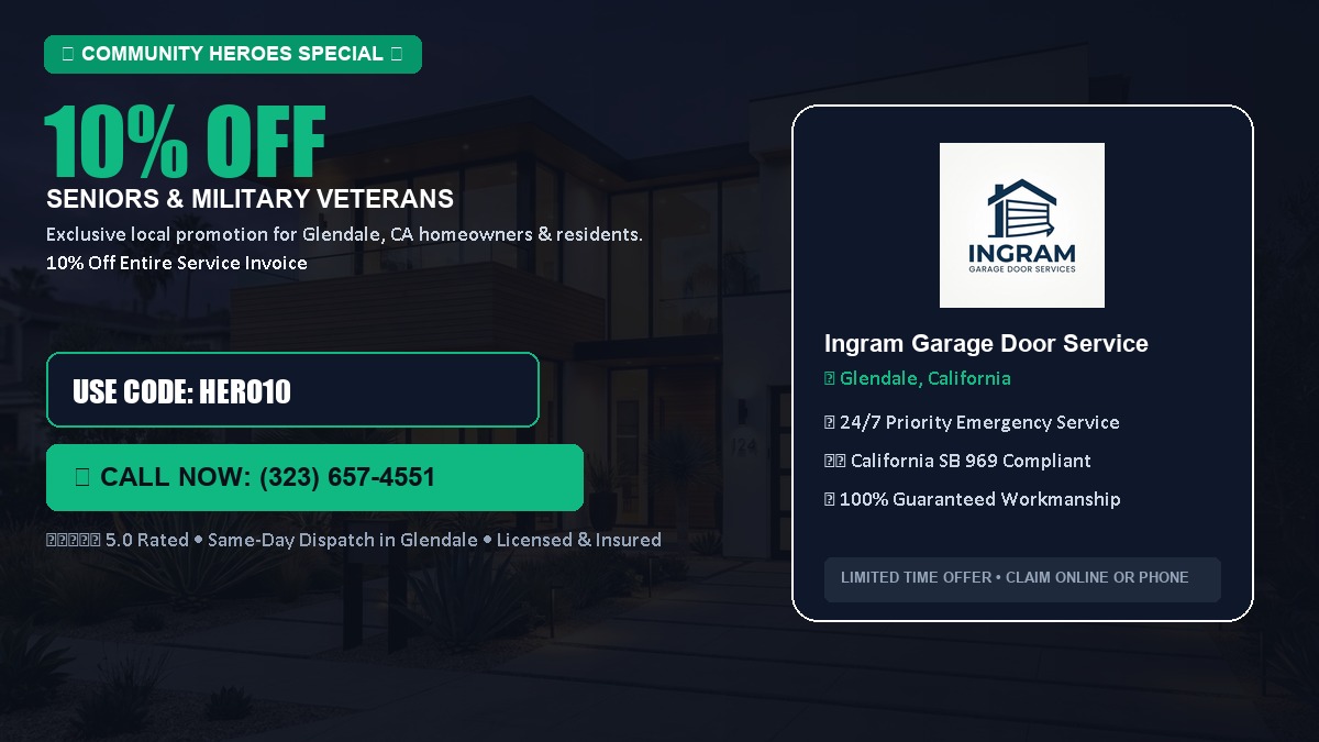 10% OFF Senior Citizens (65+) & Military / Veteran Community Discount in Glendale, CA